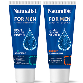 Крем после бритья NATURALIST с ментолом/с витамином F, 75мл