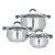 Набор кастрюль тм VETTA Вена 6 пр. (1,9л+3,6л+6,0л) со стекл. крышкой