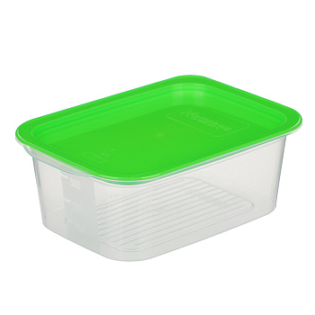 Контейнер пищевой прямоугольный 0,66л с паровыпуском и мерной шкалой, пластик