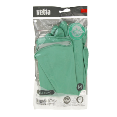 Перчатки с ароматом алоэ тм VETTA, суперпрочные, латекс, размер M