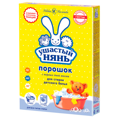 Стиральный порошок УШАСТЫЙ НЯНЬ детский, к/к, 400г
